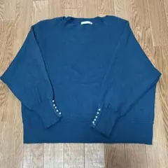 DRESKIP ニット 長袖 ブルー フリーサイズ