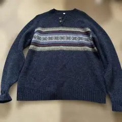 オールドユニクロ ノルディック柄ニットセーター ウール100