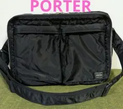 【極美品】【希少】PORTER 2層式 タンカー ショルダーバッグ ブラック