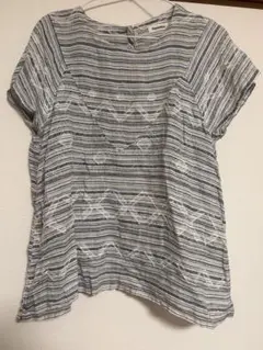 Plantation ストライプ刺繍半袖シャツのサムネイル