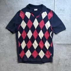 古着　50s 60s kings アーガイル　プルオーバー　サマーニット　シャツ