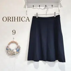 ORIHICA PHYME スカート ネイビー 9号　膝丈　紺　上品　オフィスのサムネイル