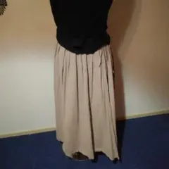 ロングスカート　巻きスカートベージュのサムネイル