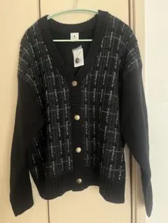 niko and ... ツィード風チェックVネックカーディガン