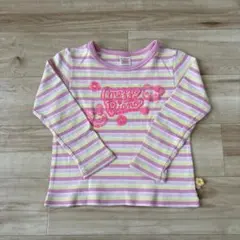 mezzo Piano 長袖カットソー ピンクストライプ　110cm