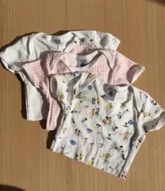 プチバトー　Petit Bateau 半袖ロンパース　3枚セット