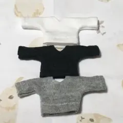 オビツ11 服 ハンドメイド シャツ 3枚 (白黒グレー)セット 即購入OK