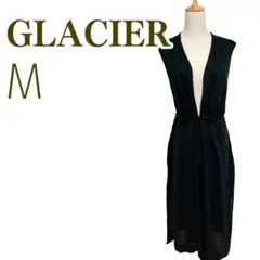 GLACIER ブラック ロングカーディガン M
