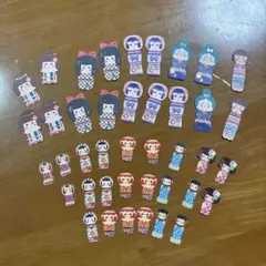 フレークシール　和風　こけし　シールセット　おすそわけ　40枚弱