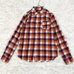ミキハウス MIKI HOUSE チェック柄長袖シャツ S カラフル おしゃれ