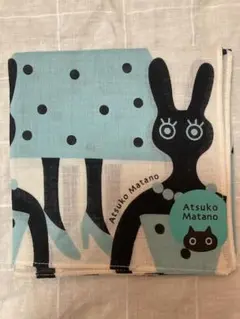 【新品・未使用】　Atsuko Matano　大判ハンカチ　うさぎ　水色系のサムネイル