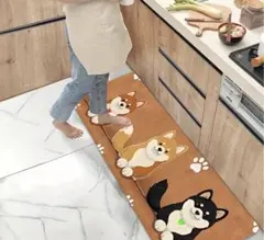 柴犬 デザイン キッチンマット インテリア　大きめ120