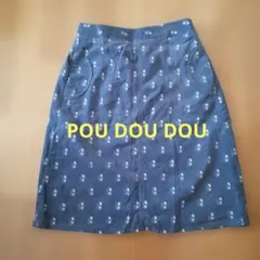 【POU DOU DOU】未使用北欧風コーデュロイ風お家デザイン台形スカート