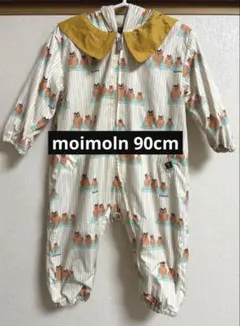 moimoln フクロウ柄　カバーオール