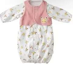 【新品未使用】モンポケ　ベスト付きドレス&カバーオール　ピカチュウ　犬印本舗