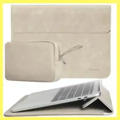 ベージュ ノートPCケース Macbook Pro 13インチ 薄型 収納ポーチ