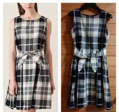 ブルーレーベルクレストブリッジ タータンチェックリボンワンピース 38