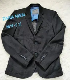 ZARA MAN BASIC ベルベットジャケット テーラード 紺 コーデュロイ