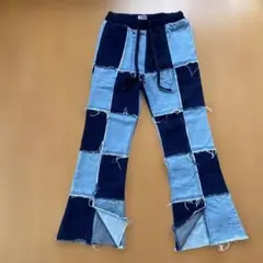 PUNYUS パッチワークデニム フレアパンツ L Y2K