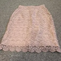 UNIQLO 花柄レースタイトスカート ピンク