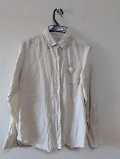 無印良品　リネン ベージュ 長袖シャツ
