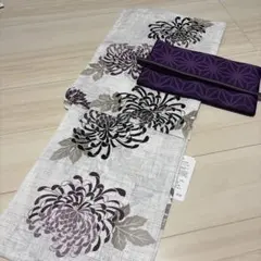 ◇最高級【綿麻浴衣】黒アヤメ菖蒲の品ある涼しゆかた◇着物としても