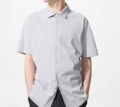 エアリズムコットンフルオープンポロシャツ　Mサイズ ライトグレー