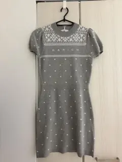 DARICH ドット柄ニットワンピース グレー　ダーリッチ