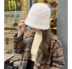 CLEA シャギーファーバケットハット　ベージュ