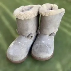 ムーンスター　carrot ブーツ　17.0センチ　ネコ　グレー