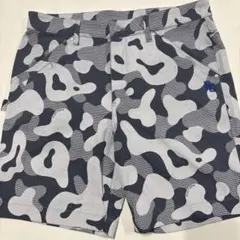 美品 パーリーゲイツ ハーフパンツ 短パン カモフラ 迷彩 白 黒 青 S