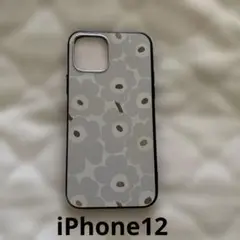iPhone12用ソフトケース marimekkoマリメッコ風 ウニッコ柄