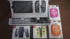 【中古】ニンテンドースイッチ本体充電グリップJoyCon x2セット おまけ付