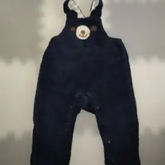 フリースオーバーオール クマ刺繍