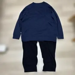 ユニクロ フリース ルームウェア 上下セット XXL ネイビー系