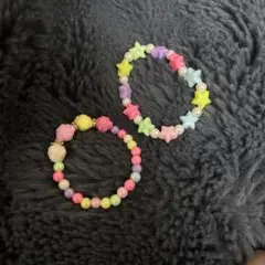 カラフル星型ビーズブレスレット2個セット