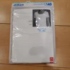 ユニクロ　AIRism コットンブレンドUネックT（半袖）140　白