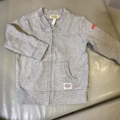 ミキハウス　ベビーパーカー　フード取り外し可能 グレー　90