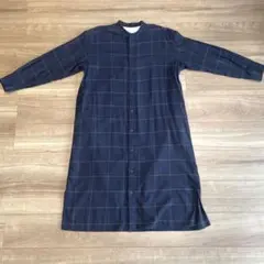 無印良品　スタンドカラーシャツワンピース　 フランネル　S～M