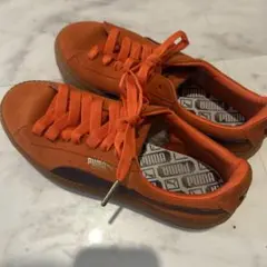 PUMA プーマ　スニーカー　24cm 厚底　オレンジ　スエード　美品　オシャレ
