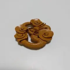 在銘：吉川】木彫り 獅子 根付 中古 提げ物 和装小物 時代物 骨董【古