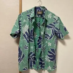 Aloha MADE 半袖シャツ ボタニカル柄 グリーン M