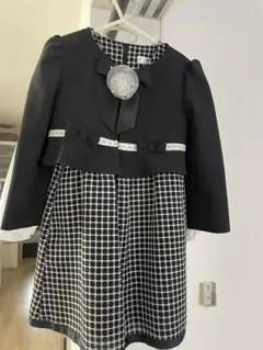 フォーマルドレス 黒白チェック