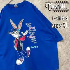 【レアXL☆USA製90s】ルーニーテューンズ バックスバニーTシャツ ブルー