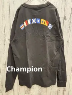 ♠️ Champion チャンピオン　ロンT ロングスリーブ　船舶旗　ブラック