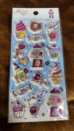 グリッターマジック シャカシャカシール ドロップ風とステッチのシール3枚おまけ