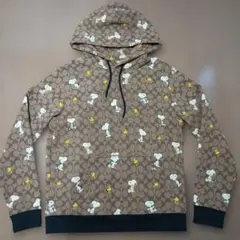 COACHスヌーピー　シグネチャー柄パーカー　美品