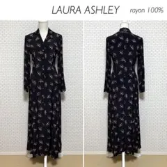 【美品】LAURA ASHLEY 小花柄 レーヨンロングワンピース