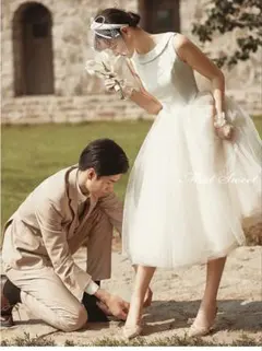 ウエディングドレス　前撮り　二次会