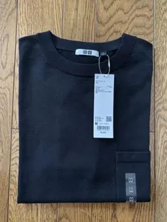 【UNIQLO U】ニットクルーネックセーター半袖 M ブラックのサムネイル